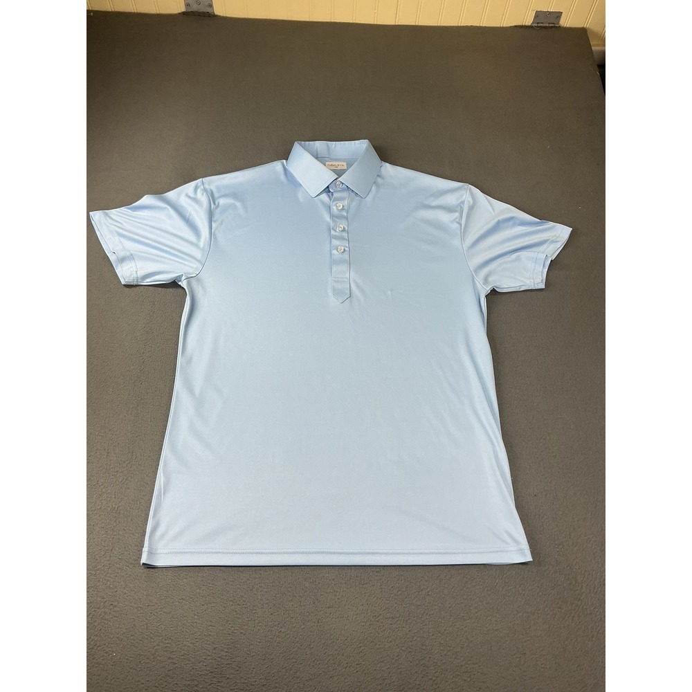 Collars & Co. Polo Shirt Mens Large Blue Short Sleeve Casual 100% Polyester